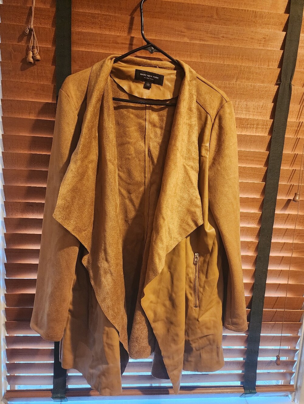 Long Brown Faux Leather Women's Jacket